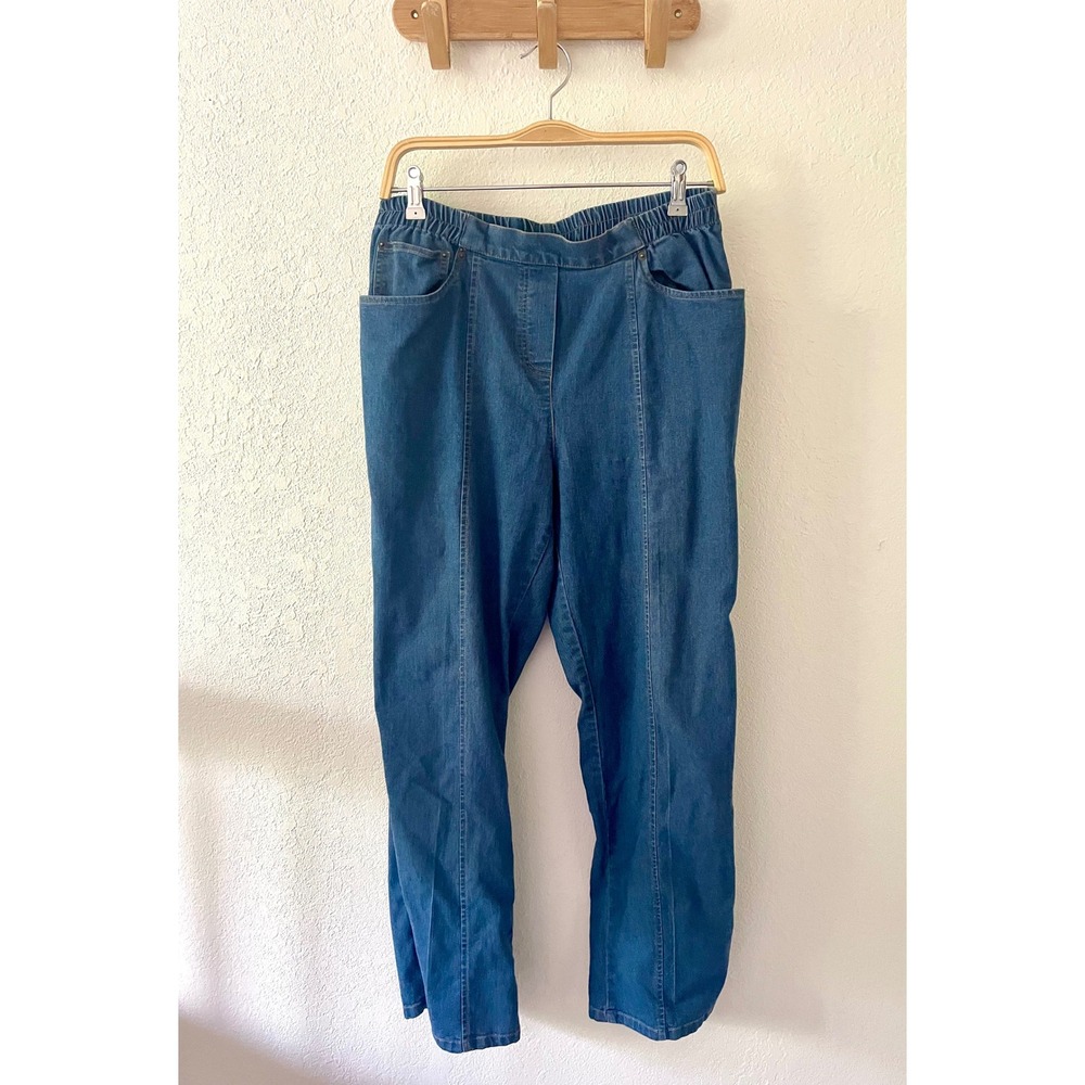 Vintage Cathy Daniels Womens M Pull On Dark Denim Wide Leg Baggy Jeans